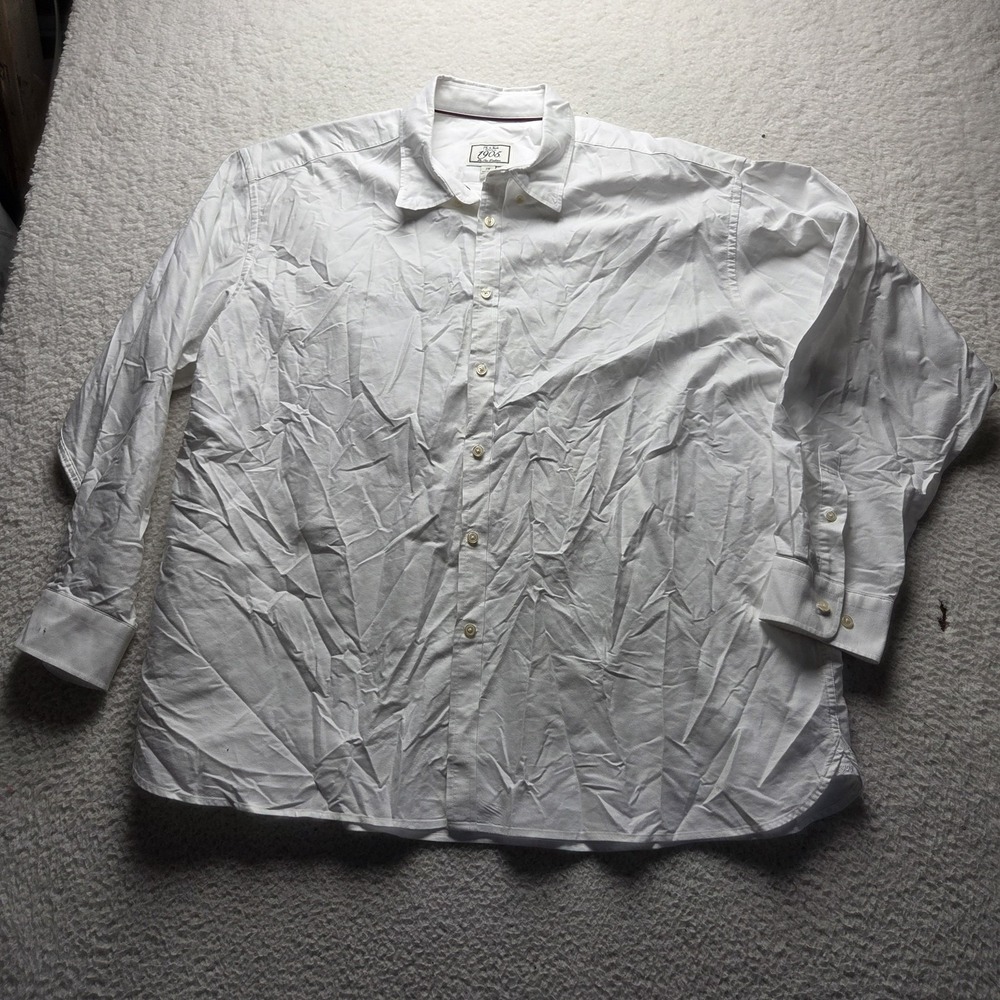 Jos. A. Bank 1905 Shirt Mens 2XL White Solid Twill Long Sleeve Button-Up Casual